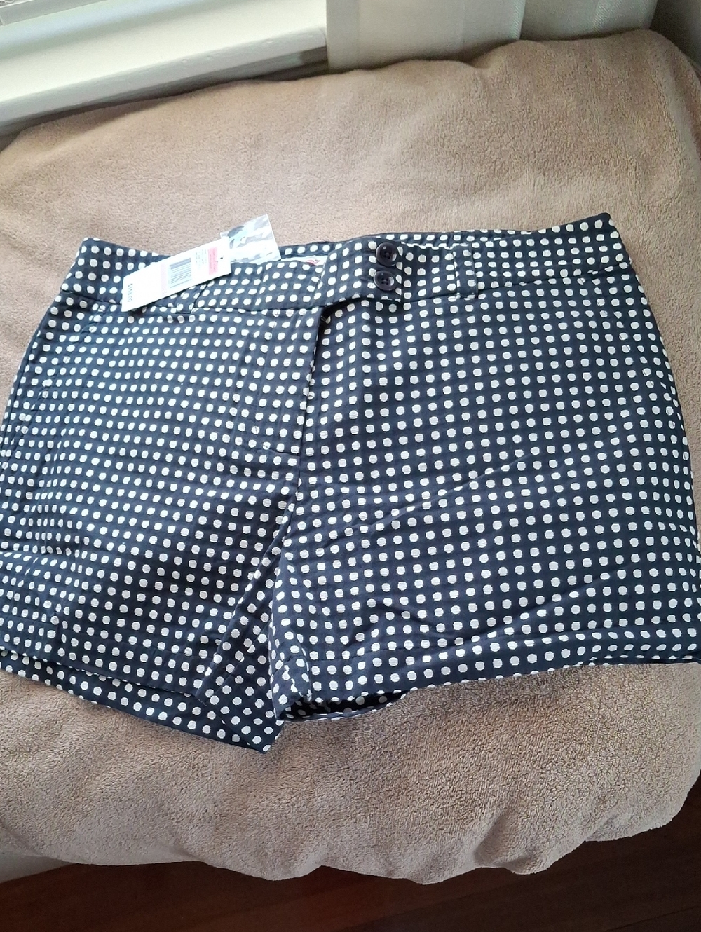 Vineyard Vines Navy and White Polka Dot Jean Shorts